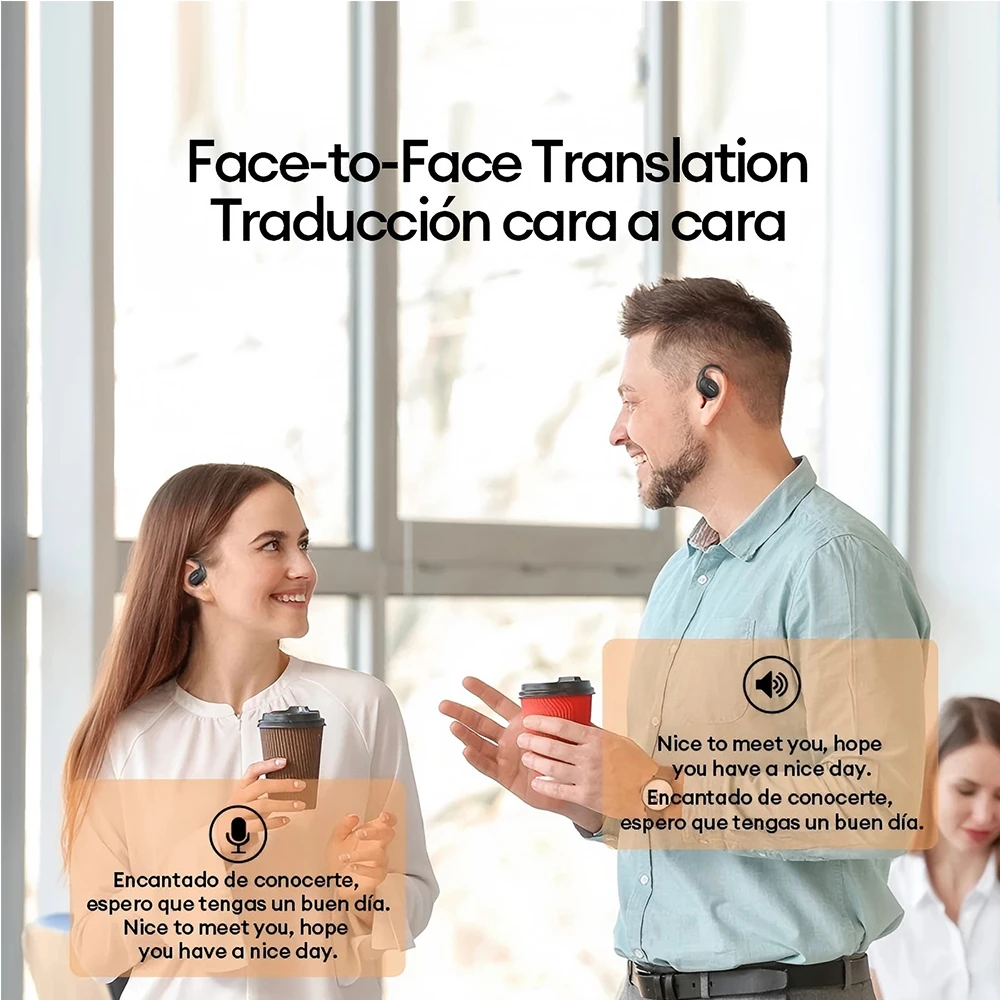 Multiple Choice Openair5 AI Bluetooth Translation Earphones Hanging Ear Type AI Intelligent 100+ languages Meeting Earphone Gift image 2