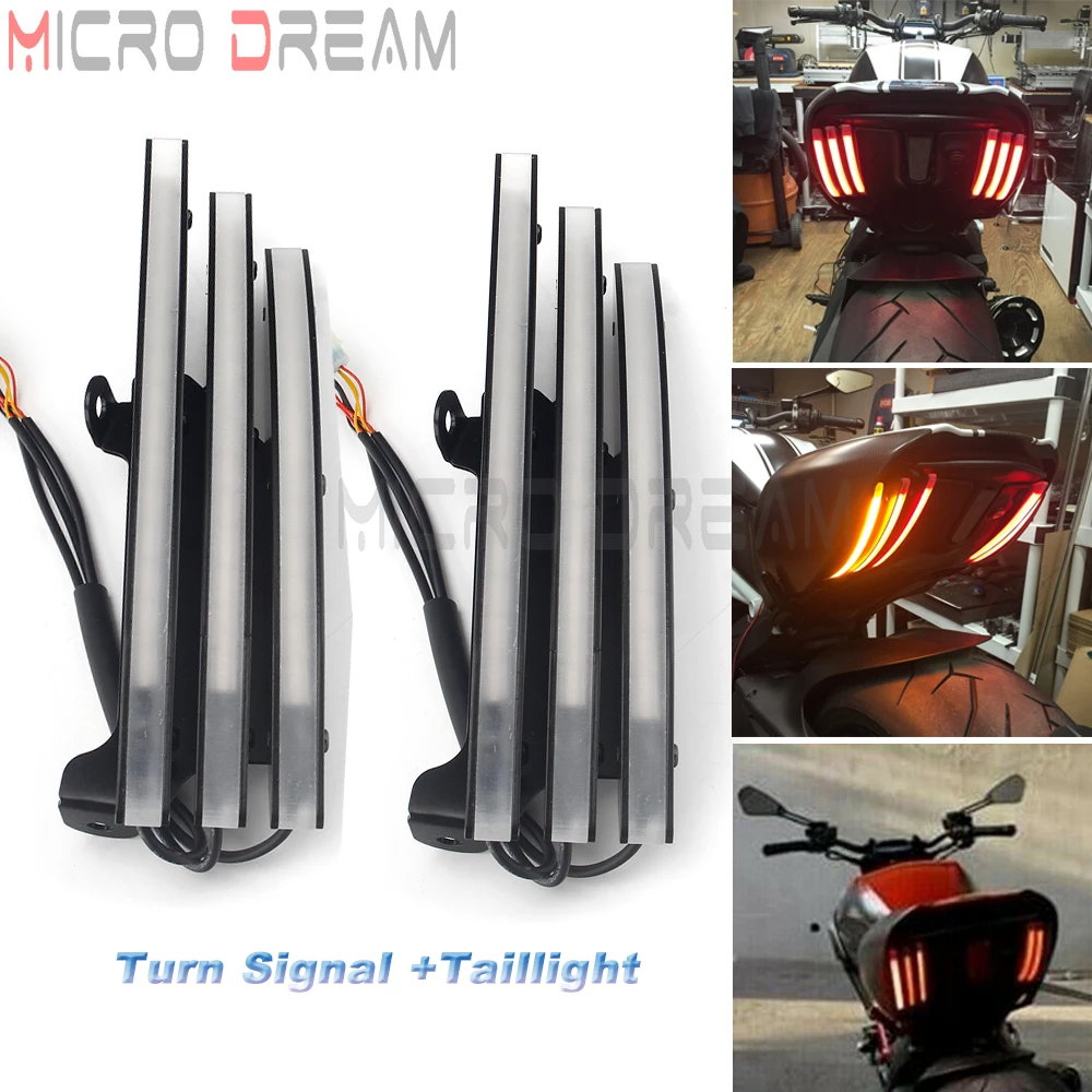 LED Integrated Turn Signals Tail Light Lamp for Ducati Diavel 2011-2018 959 Panigale Corse 2019 Brake Stop Lights Taiilight