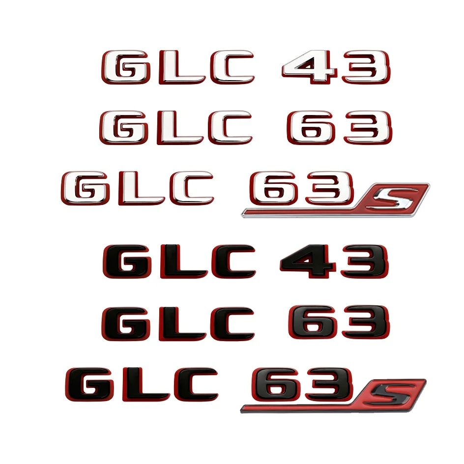 2024 New style Two tone Letters Numbers GLC43 GLC63 GLS63s Emblem for Mercedes Benz AMG X253 Car Trunk Nameplate Logo Sticker