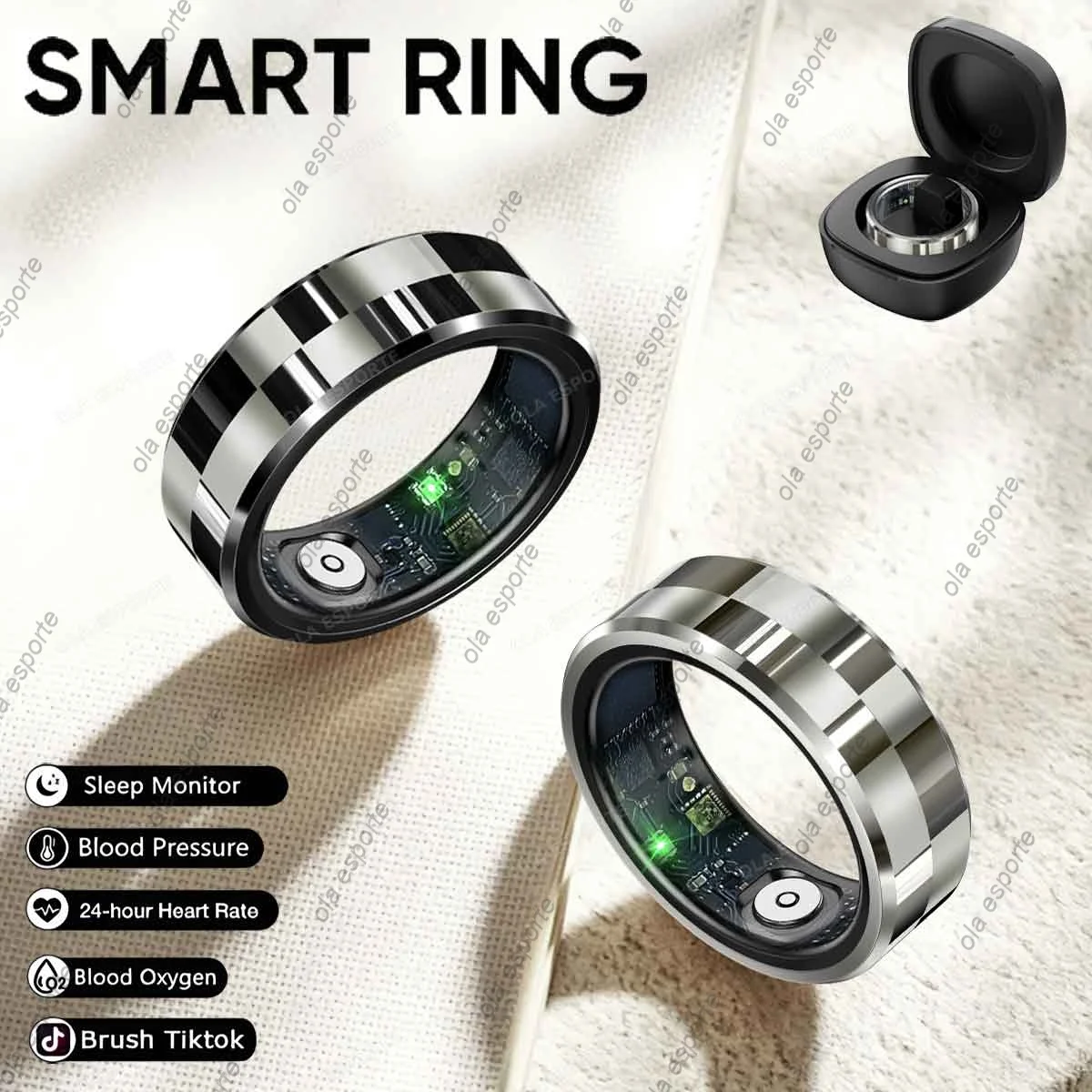 For Xiaomi Smart Ring Heart Rate Blood Pressure Blood Oxygen Sleep Monitor Waterproof Smart Ring Women Men for Android IOS 2024