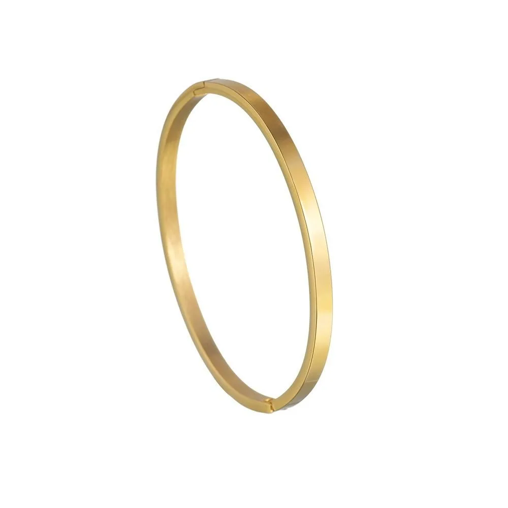 Creative Unique Women Gift Stainless Steel Temperament Decoration Simple Pulseras Women Bracelets Couple Bangles Cuff Bangles