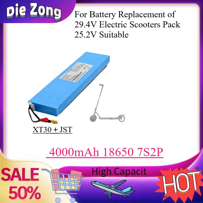 

4000mAh 18650 7S2P New Li-ion Rechargeable Battery for Battery Replacement of 29.4V Electric Scooters Pack 25.2V Suitable