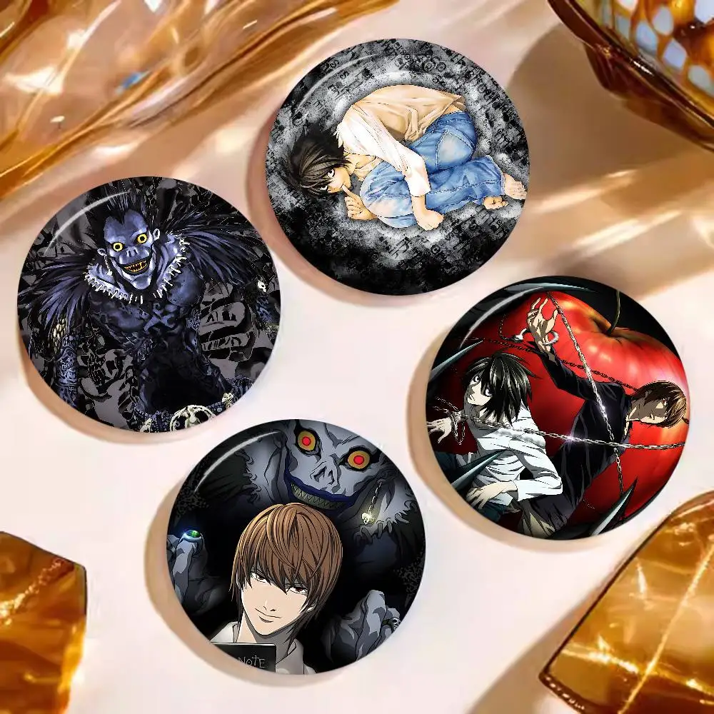 D-Death N-Note Misa L Yagami Round Button Pins Slogan Creative Brooches Backpack Clothes Decoration Cartoon Jewelry Gifts