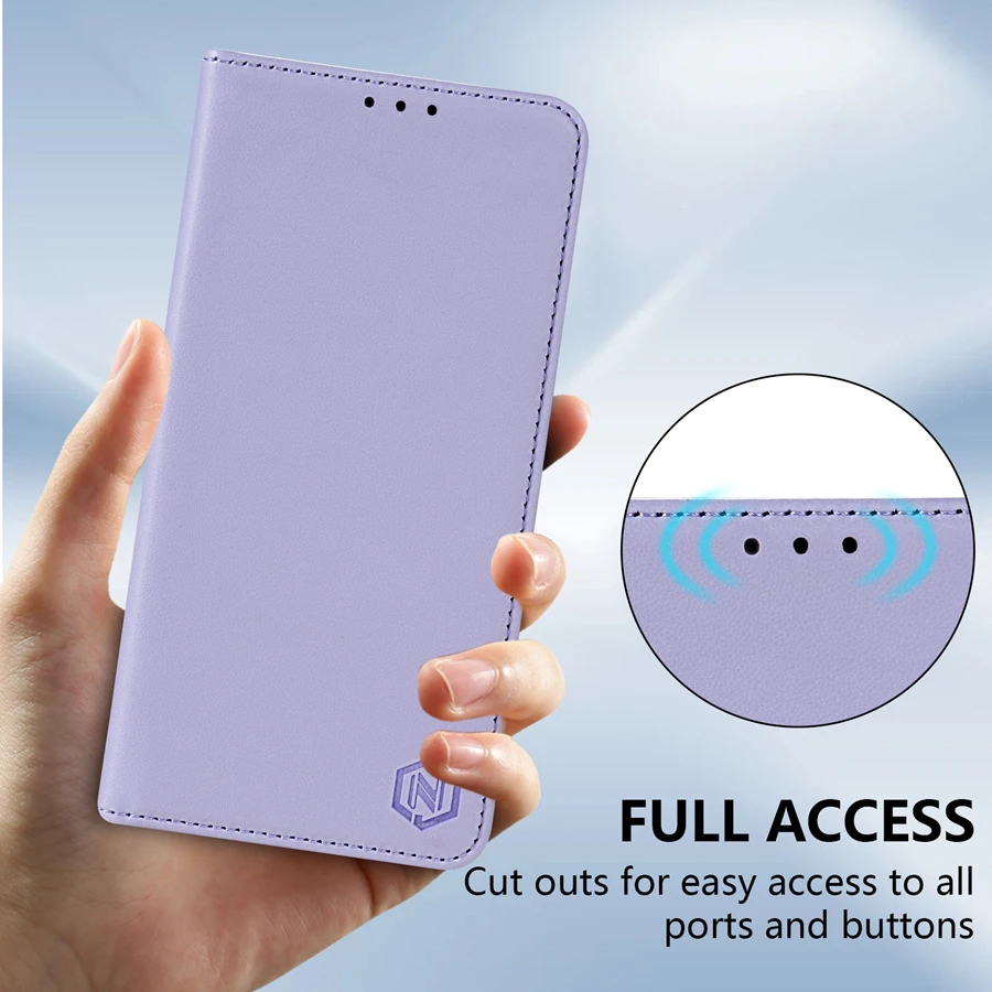 Wallet Skin Friendly Magnetic Slot Flip Leather Case For Xiaomi Redmi Note 13 12S 11 10 9 Pro 13C 12C 10C 9A 9C 13T 11T Poco C65