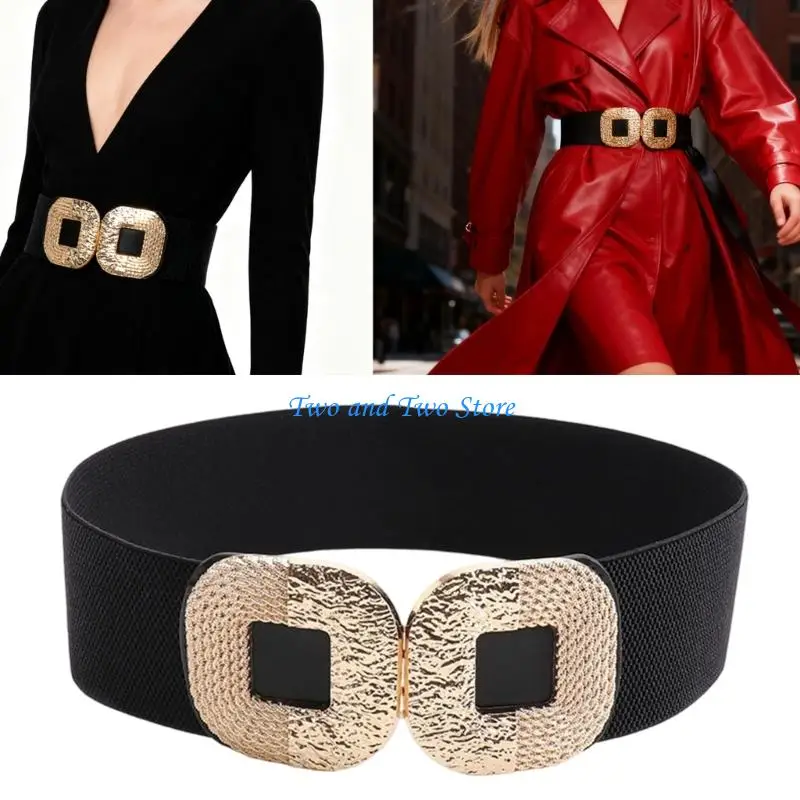 

HX6F Comfortable Waist Cincher Belt Woven Fabric Elastic Corset Band For Women Girl