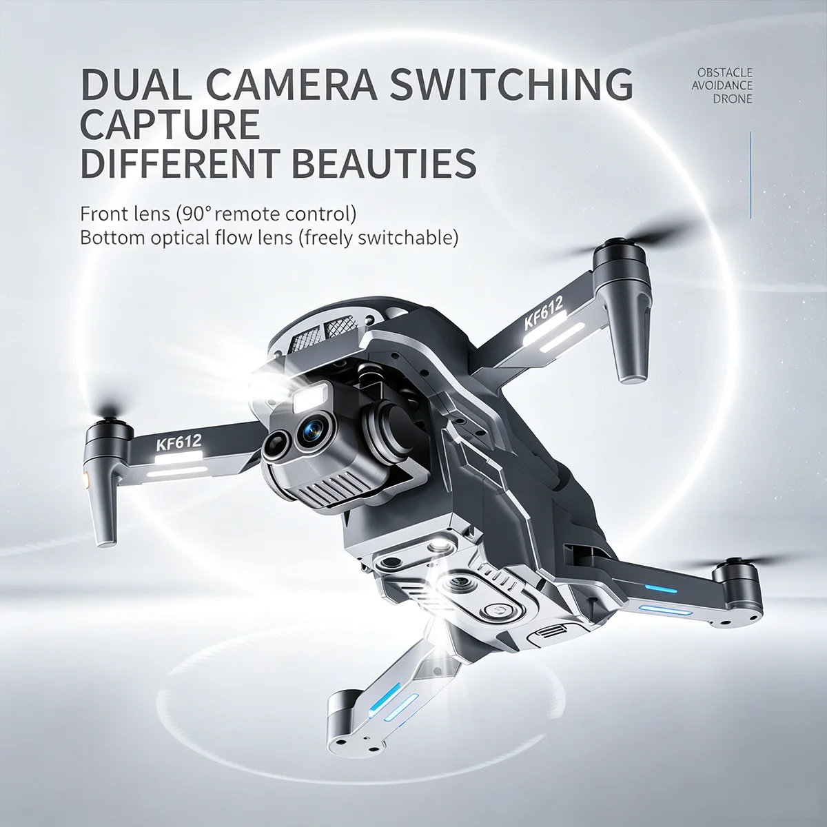 KF612 RC Drone 4K Professional HD Camera Security UAV Obstacle Avoidance Optical Flow Brushless Foldable Quadcopter Kid Gift