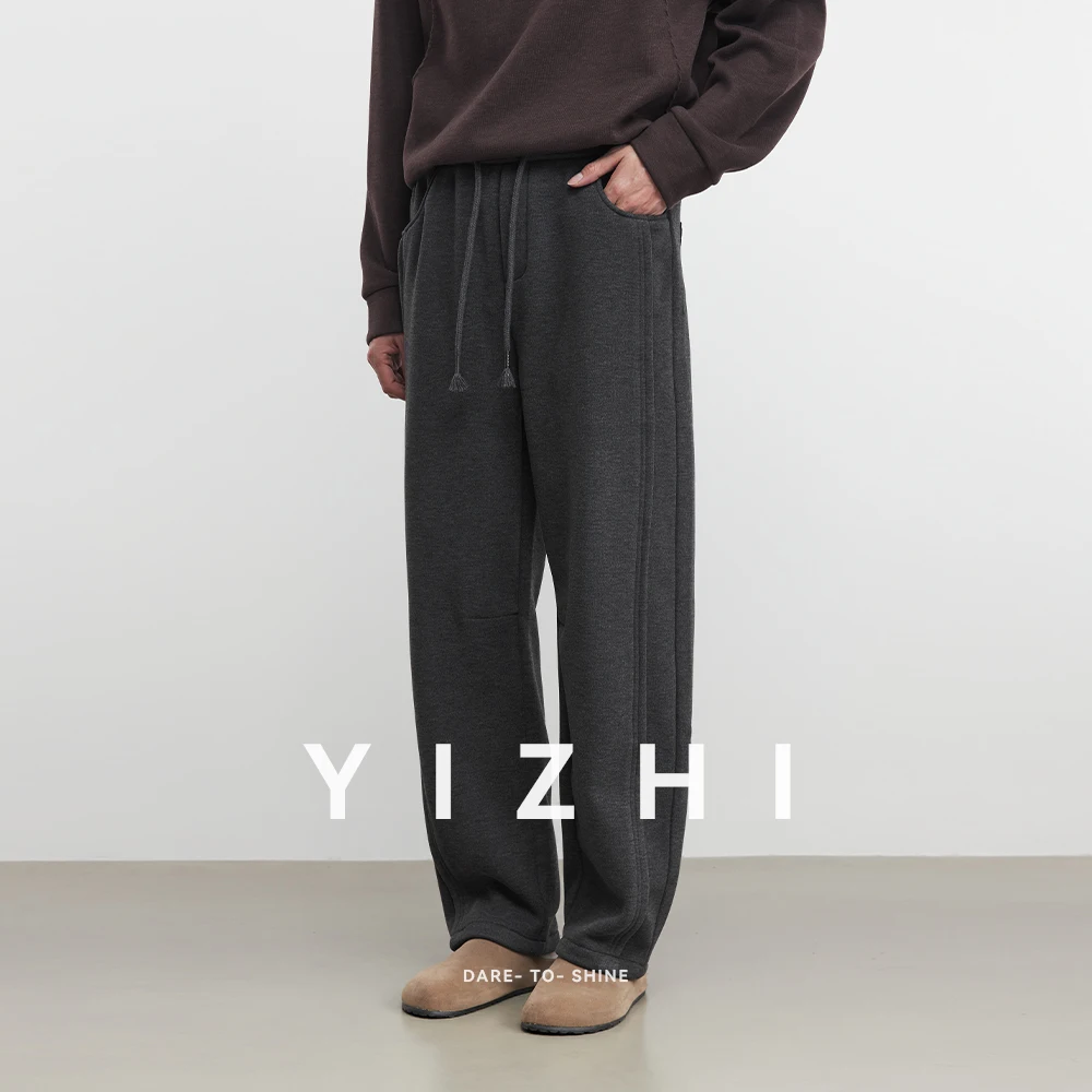 

Fashion Men's Heavyweight Velvet Warm Casual Pants 2025 Autumn and Winter New Loose Casual Knitted Fashion Versatile Sweatpants