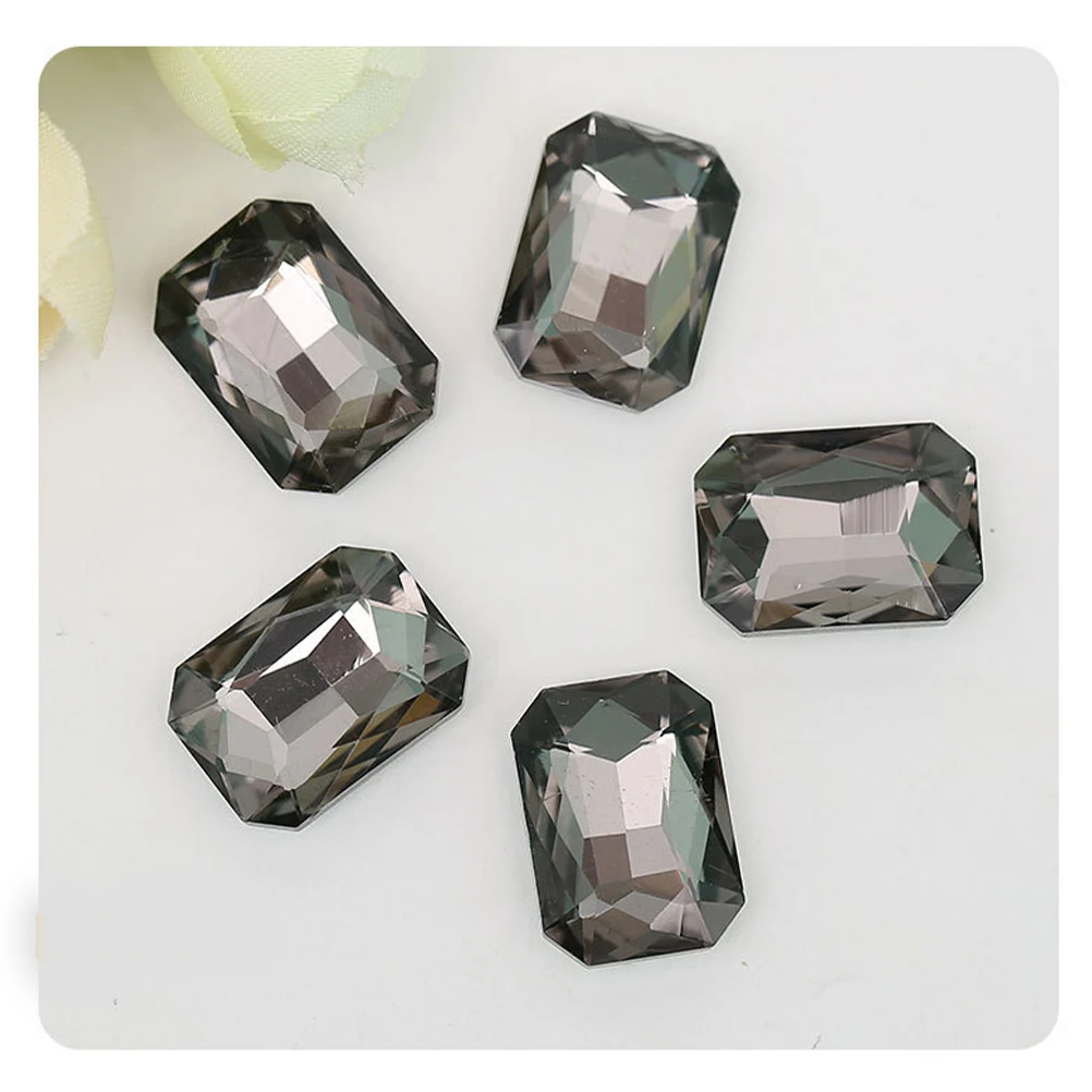 

50pcs Colorful Rhinestone Crystal Glass Octagonal Drills Nail Art Decorations Diy Jewelry Accessories Assorted Color For Home