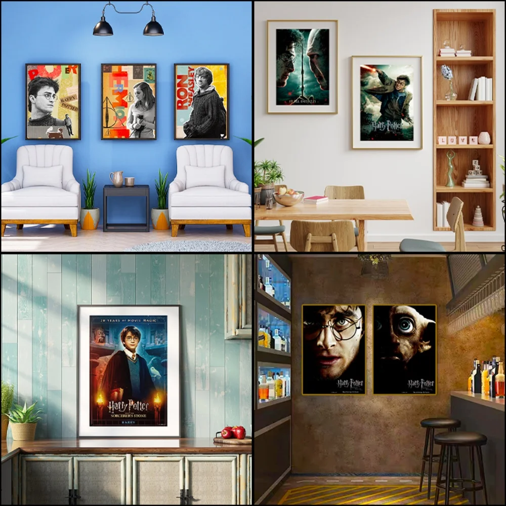 Póster de Papel con Personajes de la Película Harry Potter, Hermione y Ron, Decoración de Pared para Sala de Estar, Decoración del Hogar, Regalos, Juguetes, 30*43cm