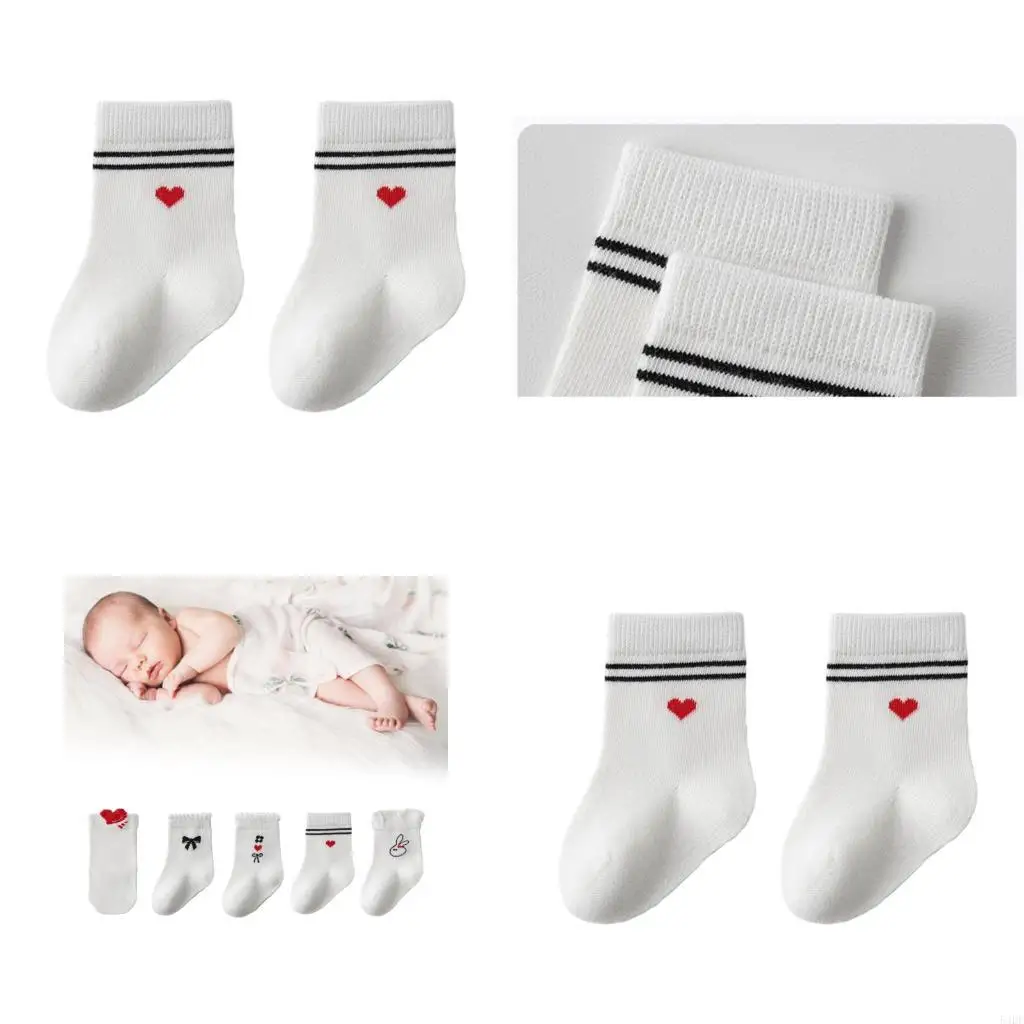 

54DF Cosy Baby Ankle Socks Daily Comfort Spring Autumn Use Newborns In Tube Socks