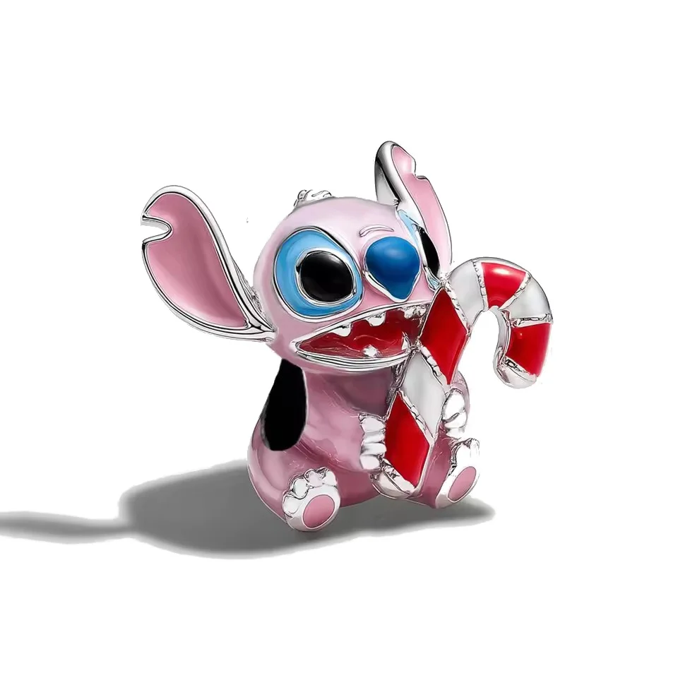 Potdemiel Disney 925 Silber Stitch Charms Anhänger Perlen Passend für 3mm Original Halskette Armband DIY Damen Geburtstagsfeier Edles Geschenk