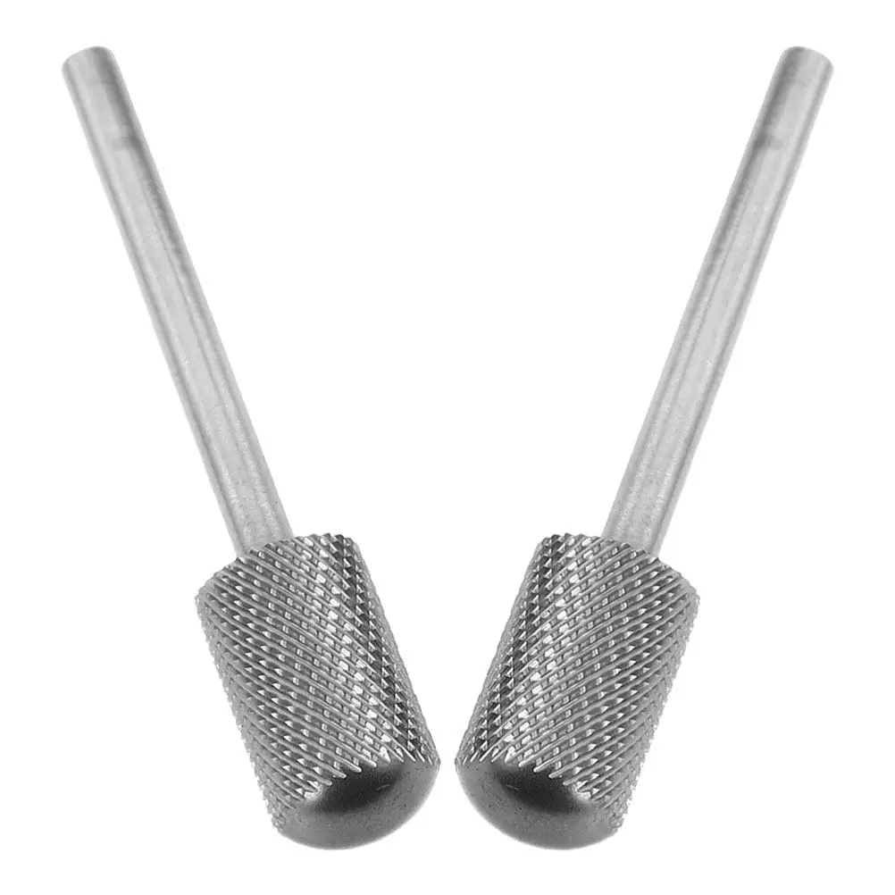 2pcs Nail Grinding Head Carbide Tungsten Steel Cuticle Removal Drill Bits Set For Dead Skin Manicure Prep Portable Cylinder