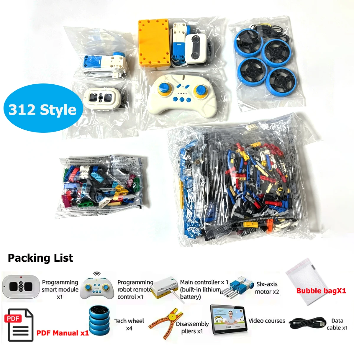 312 Styles Scratch Electric Robot Building Blocks Set Interlocking Brick Remote Control Assembly Model STAM Educational Toy Gift
