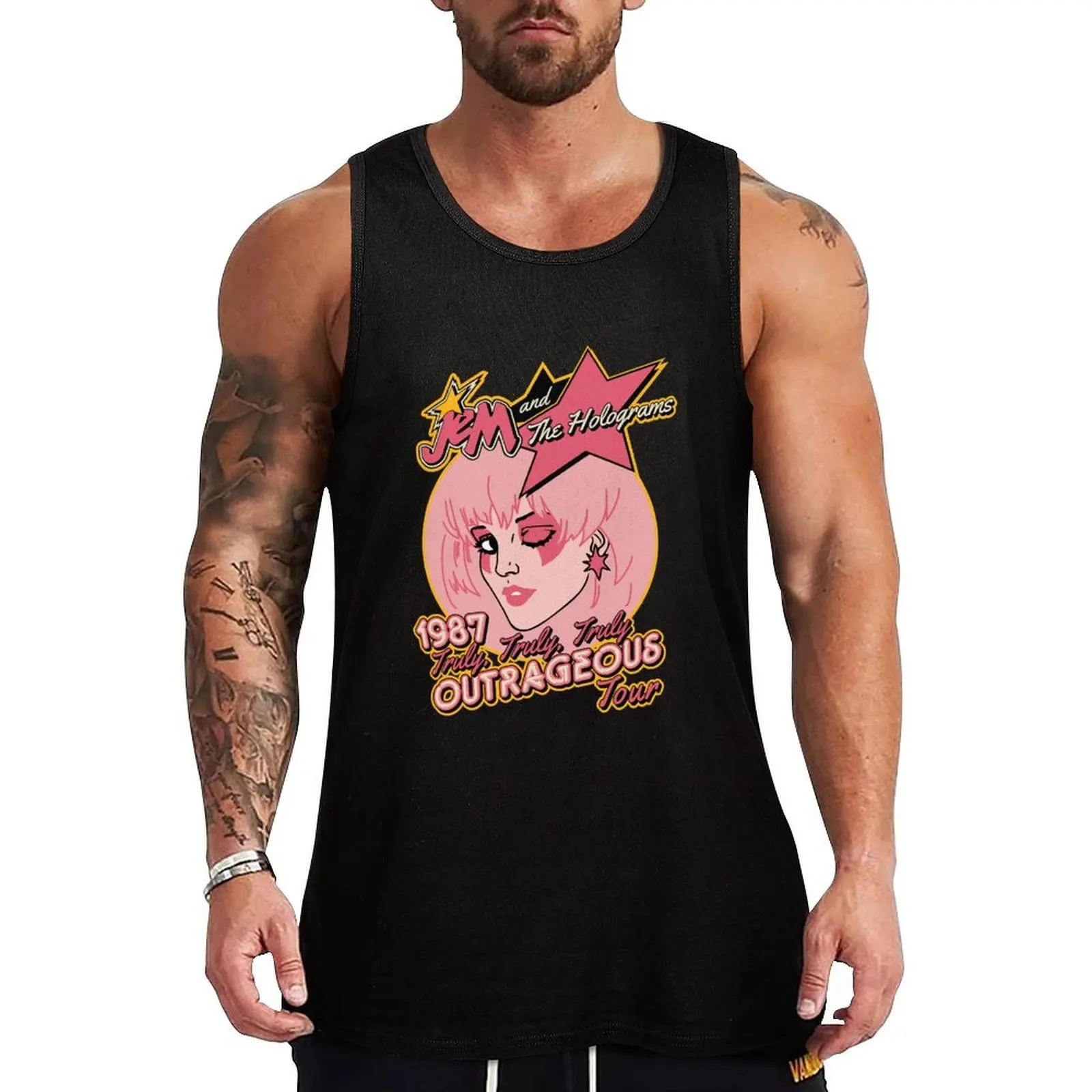 Camiseta sin mangas clásica de Jem and The Holograms Tour, camiseta sin mangas estilo hip hop, ropa de calle informal sin mangas