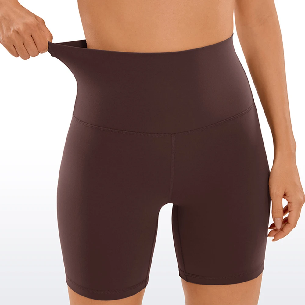 Crz Yoga Superhoge Taille Boterluxe Dames Bikershort 6 ''-Boterachtige Zachte Workout Yogashorts Over Buik