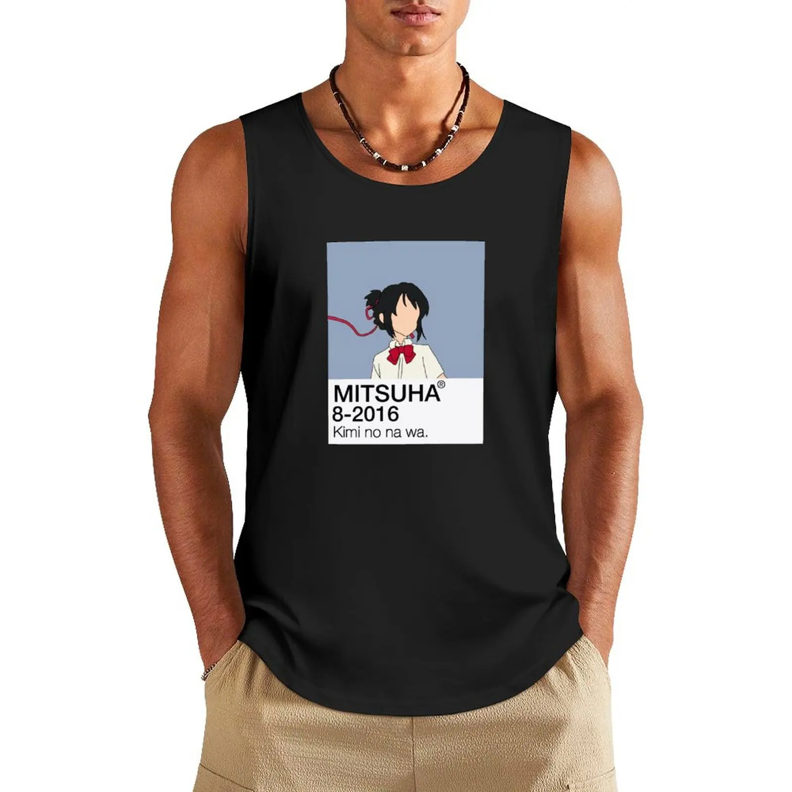 Mitsuha Miyamizu - Your name | Kimi no na wa. Tank Top Body man summer clothes Men's gym articles Bodybuilding shirt