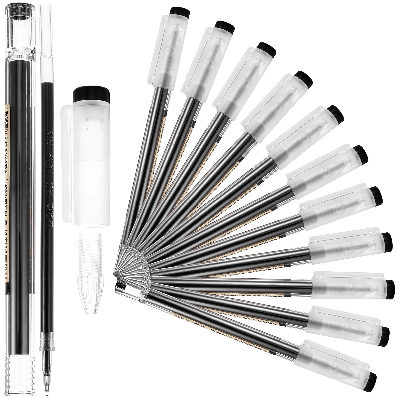 12Pcs Reusable Writing Gel Pens Compact Lightweight Student Stationery Set for School Office Home Use Neutral Pens