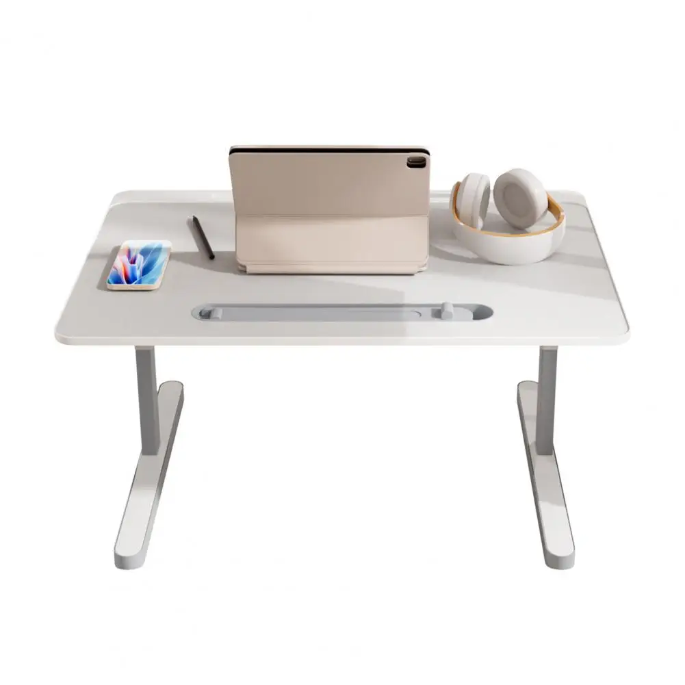 Laptop Bed Tray Table, Adjustable Laptop Bed Stand, Lap Desk with LED Light, Portable Standing Table with Foldable Legs