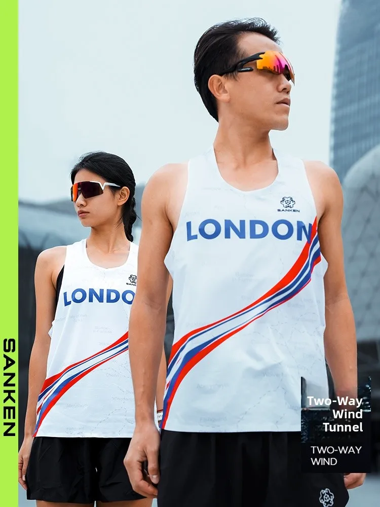 

Профессиональный спортивный жилет Sanken для марафона, быстросохнущий, серия London, летний, новый, влагоотводящий, дышащий, тонкий жилет