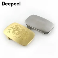 Deepeel 39mm Stainless Steel Belt Buckle Gold Silver Metal Cowboy Waistband Head for Men Pants Belts Leather Craft Accessories