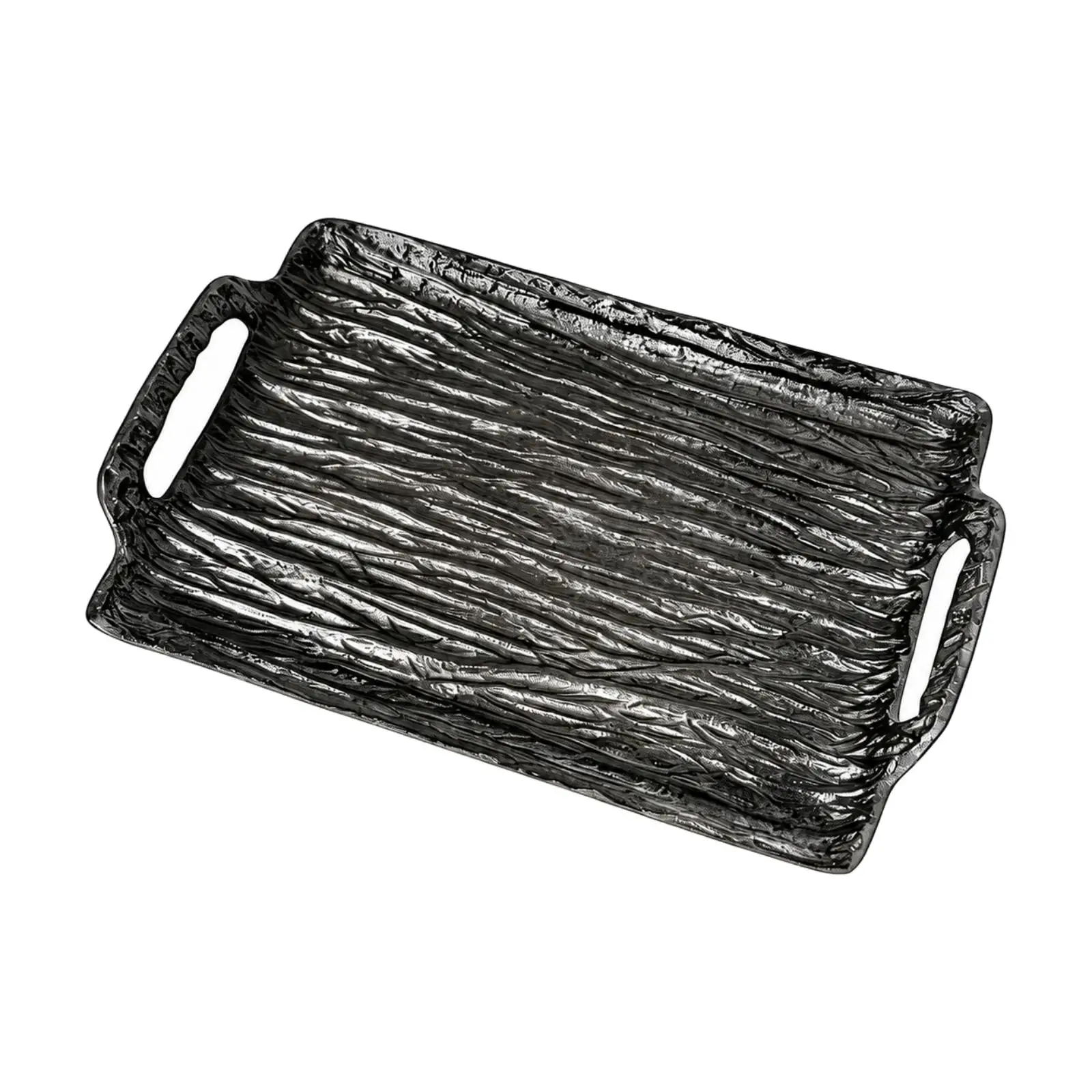 Rectangular Serving Tray with Handles Multi-Functional Aluminum Tray with Side Handles Display Stand Versatile Ergonomic Handle