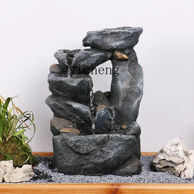 L7-14 creative pastoral rockery alpine fountain office desktop small ornament