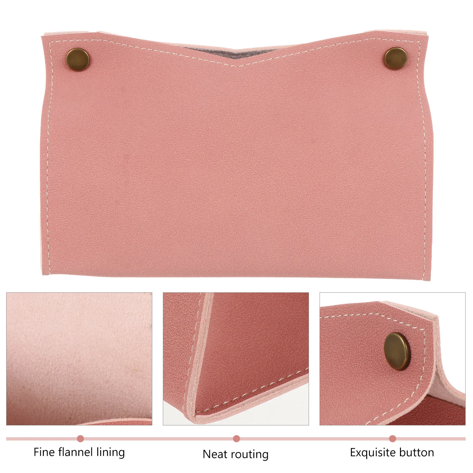 

1Pcs Tissue Box PU Material Smooth Stylish Design for Home Office Car Use Lightweight Compact Napkin Storage