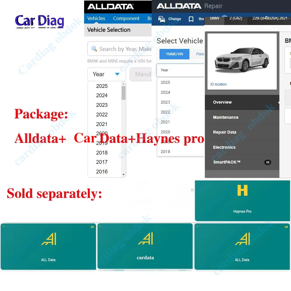 

Онлайн-программное обеспечение Alldata для ремонта автомобилей, данные на автомобиле, все счета данных, автоматическое обновление, нет необходимости устанавливать, версия 2025 года OBDOK
