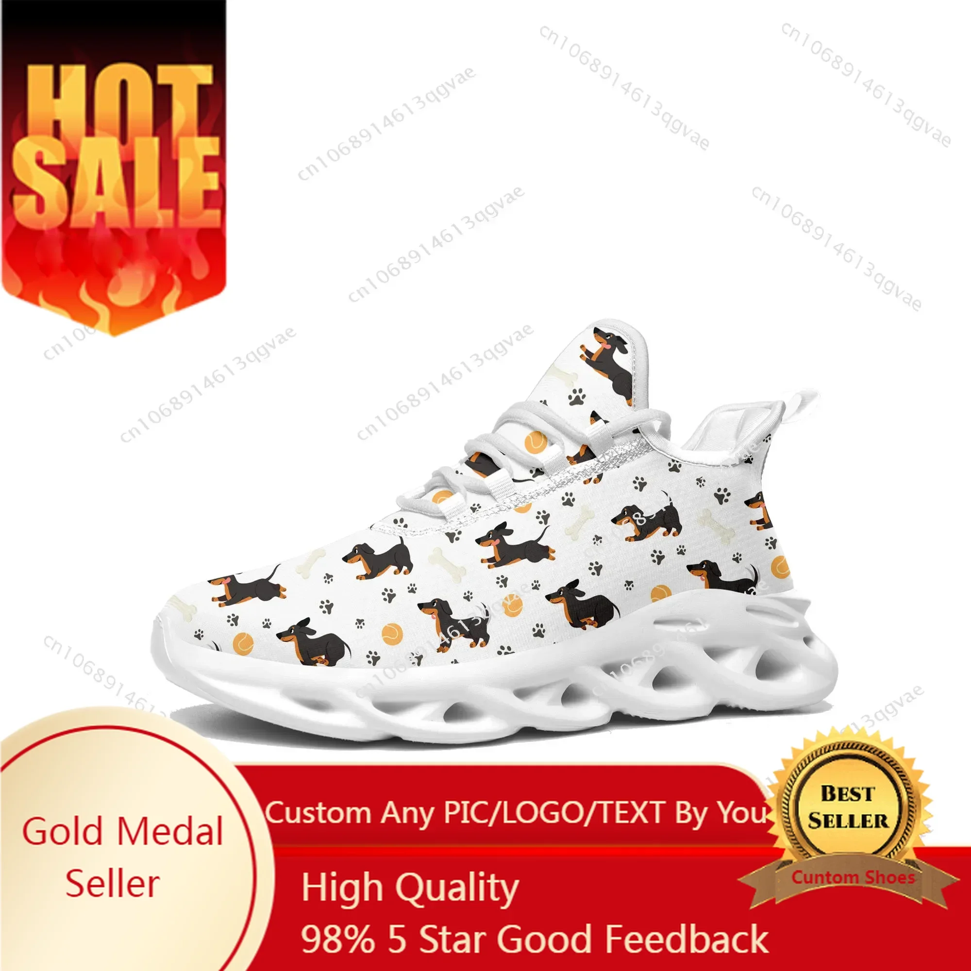 

Cute Dachshund Pet Dog Flats Sneakers Mens Womens Sports Run Shoes High Quality Sneaker Lace Up Mesh Footwear Custom Made Shoe