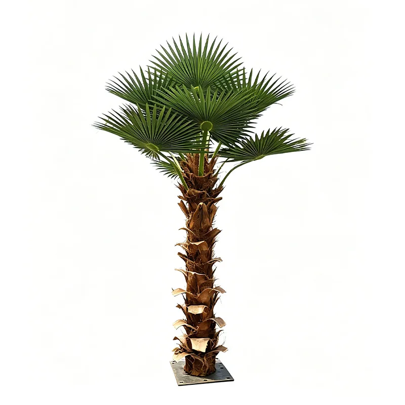 Simulation palm tree indoor and outdoor decoration, fiberglass trunk