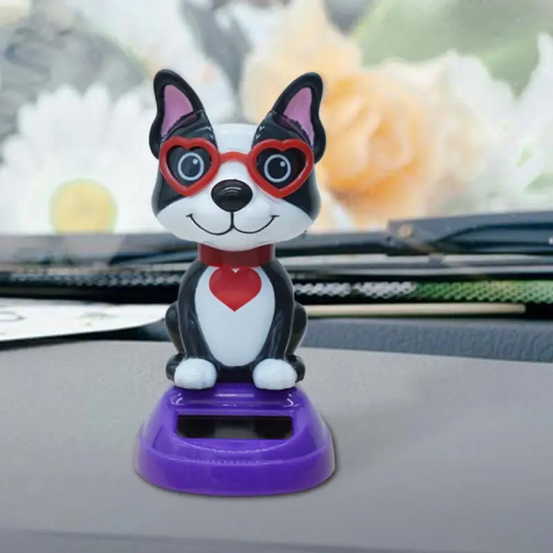 Solar Bobblehead Toy Cute Ornaments For Dashboard Cute Dashboard Figure Valentine's Day Animal Table Ornament For Car Dashboard