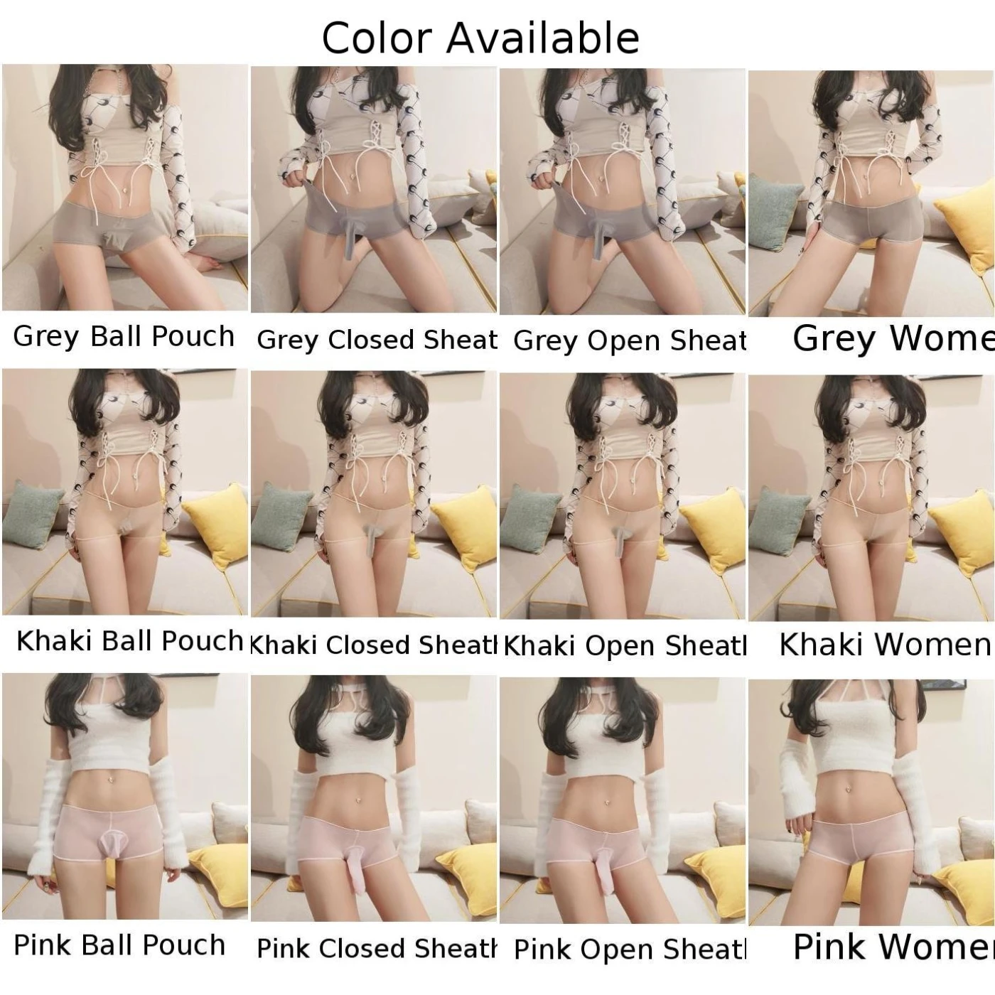 Men Women Ultra-Thin Ultra Low Waist Sexy Underwear Sheer See-Through Seamless Transparent Shiny Silky Pouch Briefs