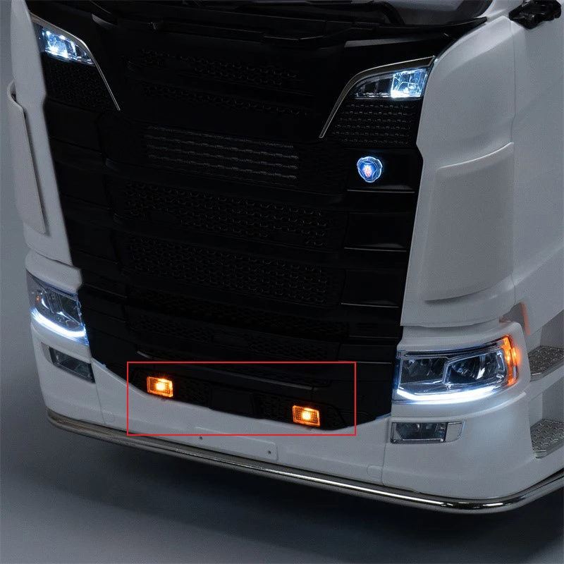 LED luz de advertência Chin lâmpada luzes laterais para RC caminhão basculante, SCANIA 770S 56368 R620 VOLVO BENZ Arocs MAN TGX LESU carro, 1:14