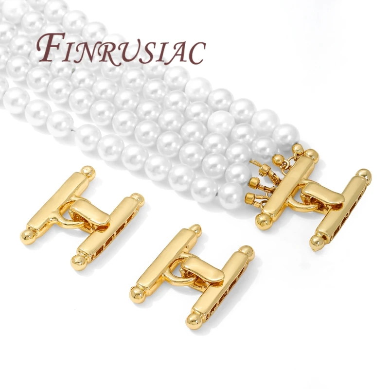 3 Stile 18 Karat vergoldete mehrreihige Perlenverschlüsse für die Herstellung von Halsketten, Armbänder-Verschlussverbinder für Schmuck-DIY-Zubehör – Detail 11