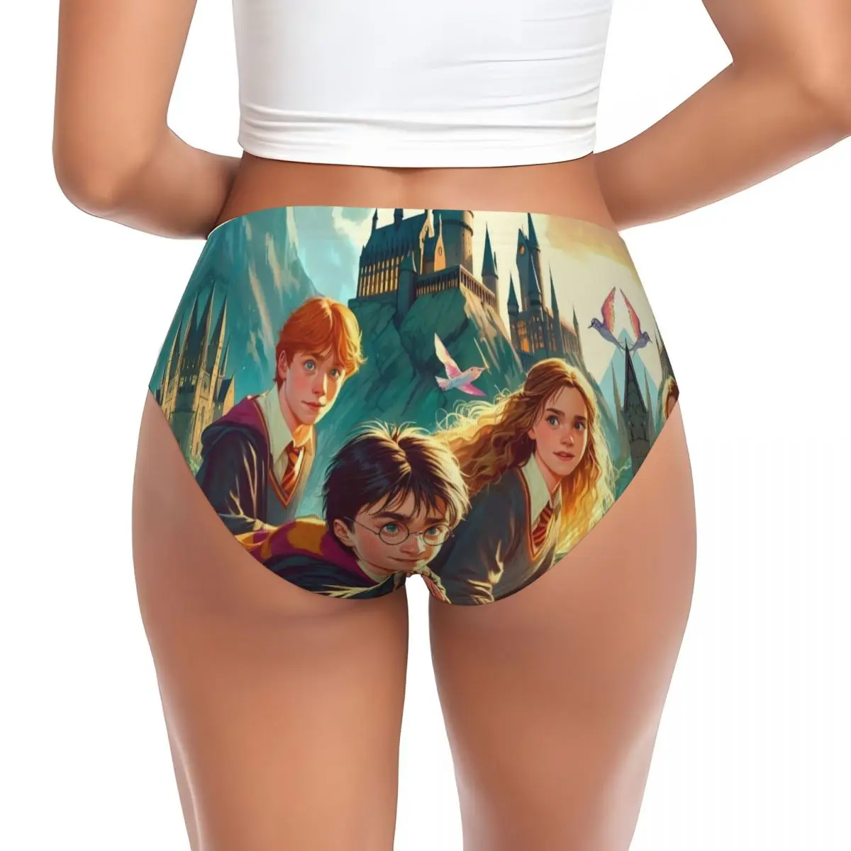 Custom H-Harryes Cartoons Comics Printing Brief Panties Womens Breathable Stretch Underwear