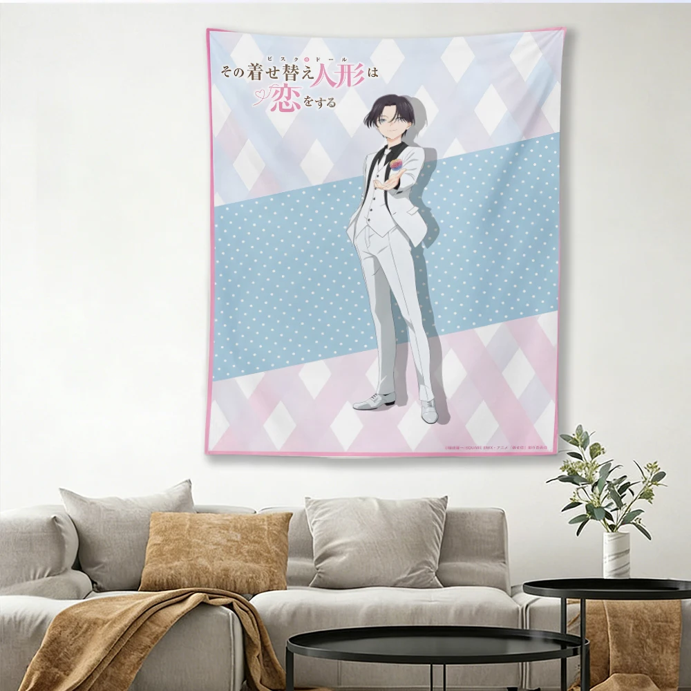 My Dress-Up Darling Wakana Gojo Tapestry, Anime Character Wall Hanging, Polyester Backdrop for Bedroom, Otaku Room Decor