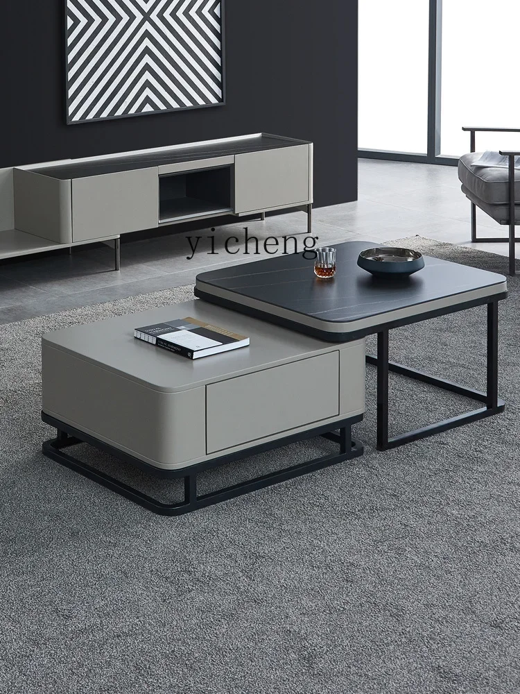 ZK Size Coffee Table Combination  Minimalist Square Tea Table Living Room Home TV Cabinet