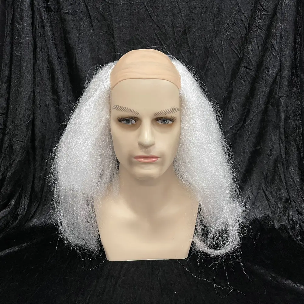 Holiday Prom Party Wig Dress Up Headdress Funny Entertainment Dress Up Bald Wig Black Yellow Wig White Cosplay Props