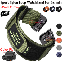 Sports Nylon Loop Watchband for Garmin Tactix 7Pro Fenix 7X 6X 7 5 6 Pro 5X Plus 3 3HR Bracelet for Garmin Band 26mm 22mm Strap