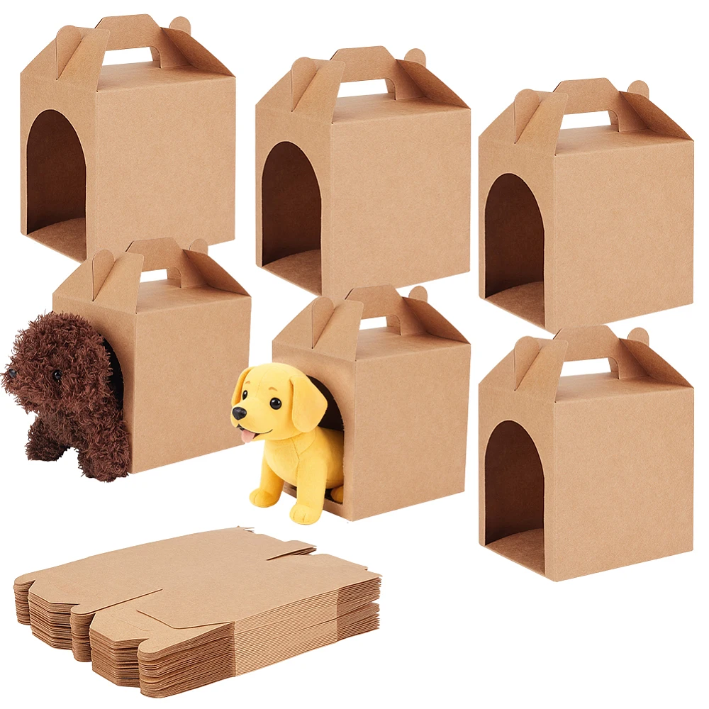 40pc-adopt-dog-party-favor-boxes-47x39x63-inch-foldable-gift-boxes-with-handle-bulk-for-puppy-pet-adoption-diy-crafting-brown
