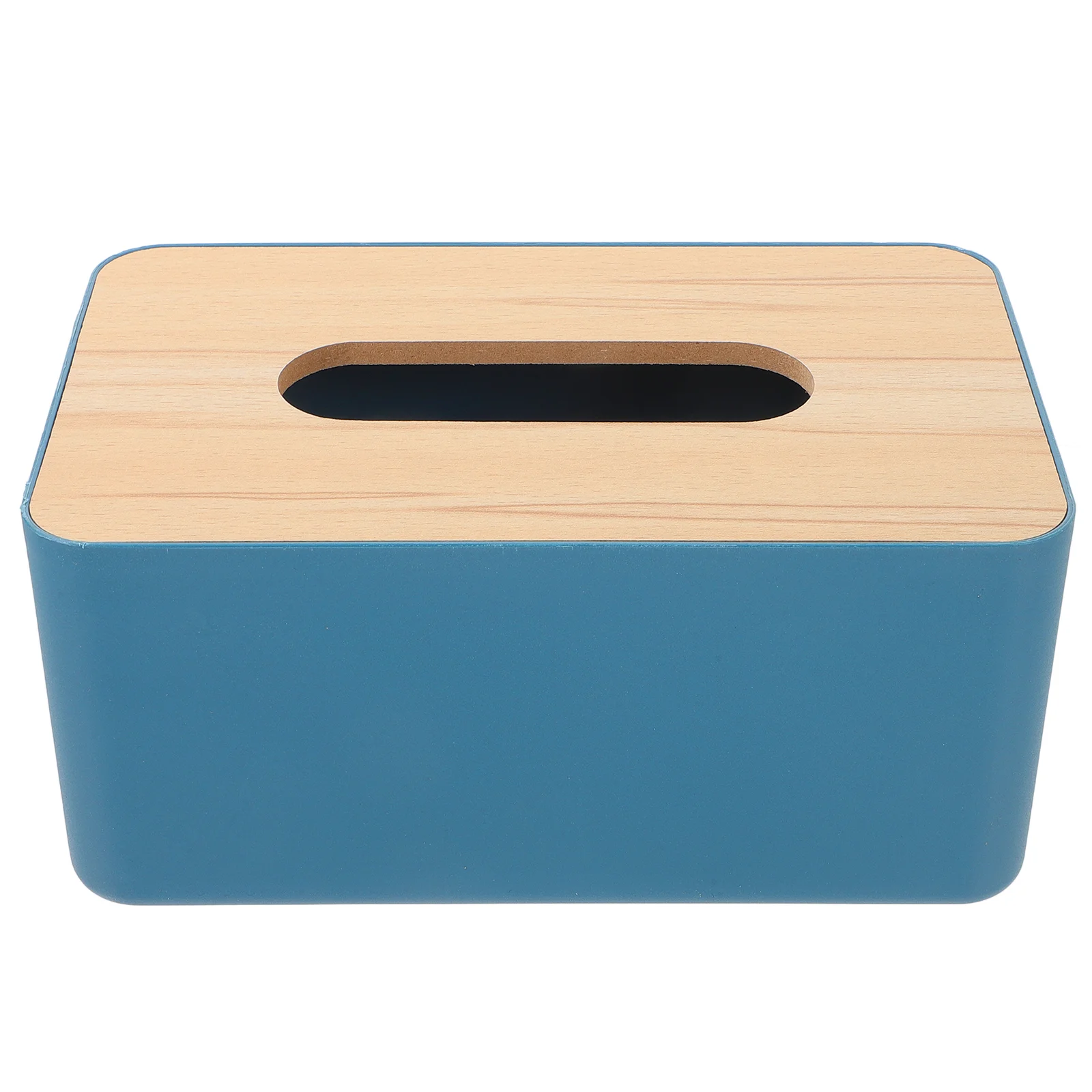 Tissue Box Paper with Wooden Lid Office Towel Holder Toilet Organizer Black Simple Napkin