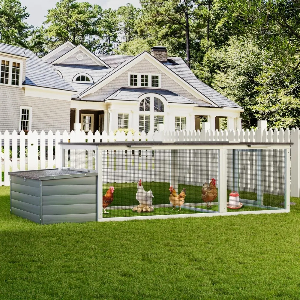 

Large Wooden Chicken Coop,Outdoor Hen House with Nesting Box and Weatherproof Asphalt Roof,Walk-in Poultry Cage W/Secure Locks,M