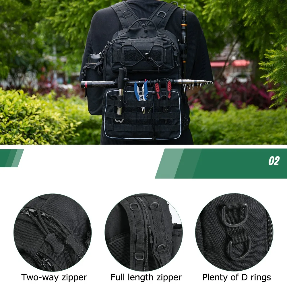 Goture Outdoor Backpack Multifunction Large Capacity Waterproof Tackle Bag for Fishing Hiking Camping Cycling Fishing Tackle Bag