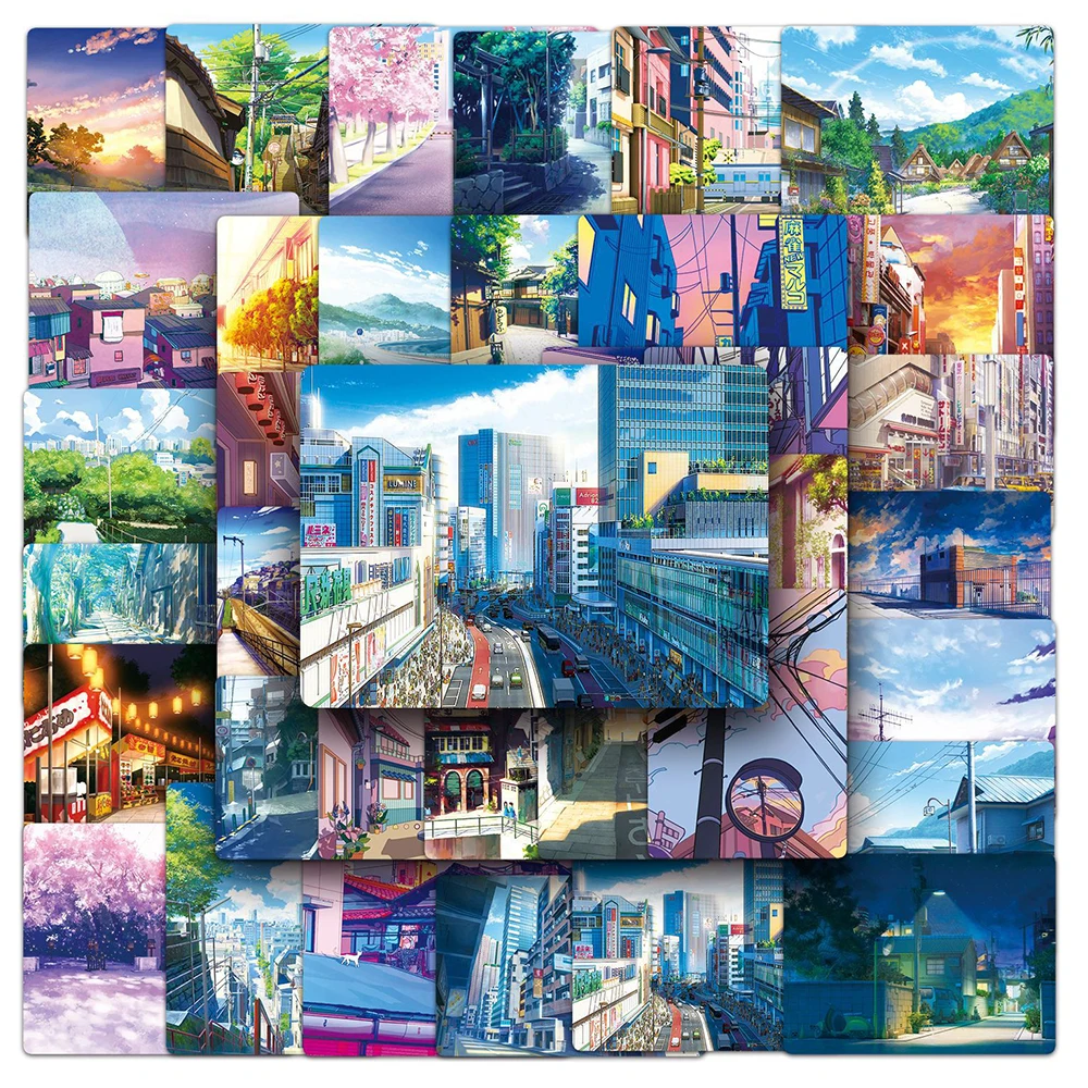 10/30/50 Stück Japan Anime Straßenansicht-Aufkleber Ästhetische Graffiti-Sticker DIY Gitarren- und Gepäckdekoration Scrapbook Niedliche Cartoon-Sticker
