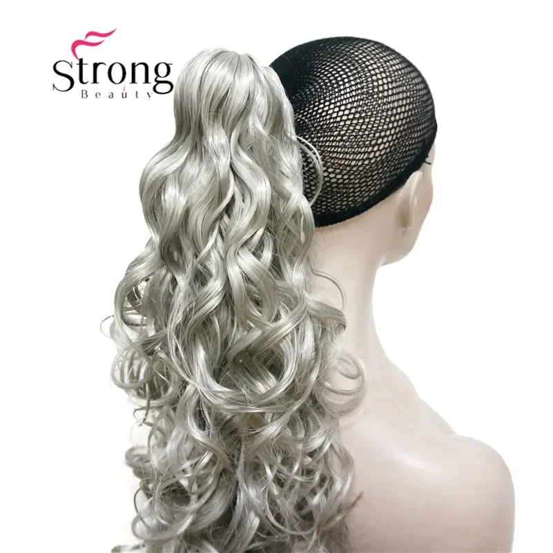 Strongbeauty-aplique de cabelo cacheado sintético, 32 polegadas, extensão de rabo de cavalo, grampo sintético, 270g, com uma garra/garra, clipe