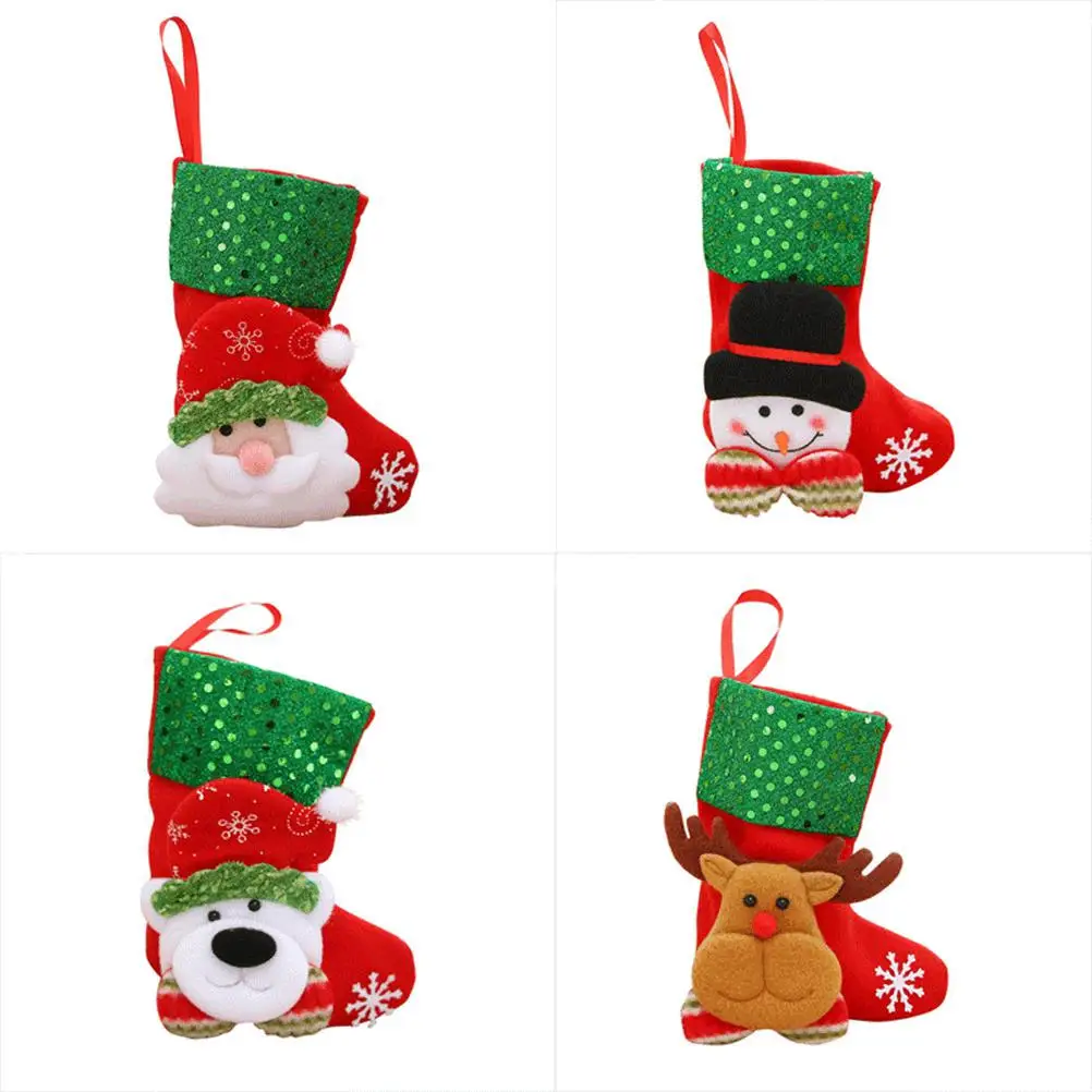 

12Pcs Hanging Sock Ornaments Classic Christmas Design Eco-Friendly for Tree Home Office Party Decorations