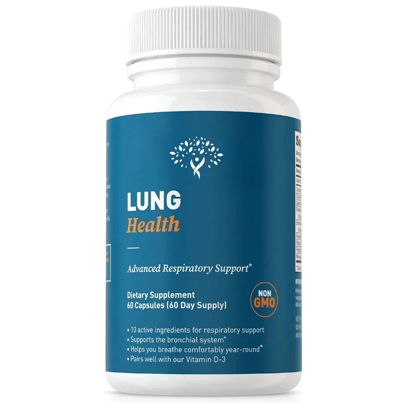 Lung Support Supplement, Containing Vitamin C, Quercetin, And Bromelain, For Bronchial And Respiratory Systems, 60 Capsules