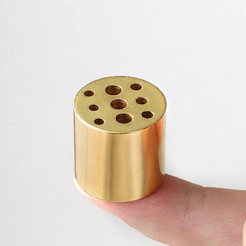 Decorative Mini Incense Holder Copper Heat-resistant Incense Base with 9 Hole Creative Sandalwood Incense Burner Home Decoration