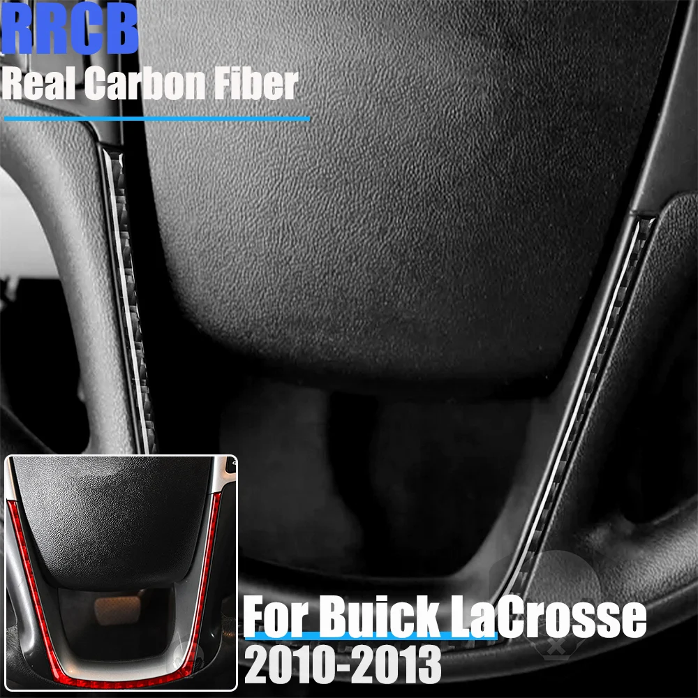 For Buick LaCrosse CX CXL CXS 2010 2011 2012 2013 Flexible Real Carbon Fiber Lower Steering Wheel Overlay Trim