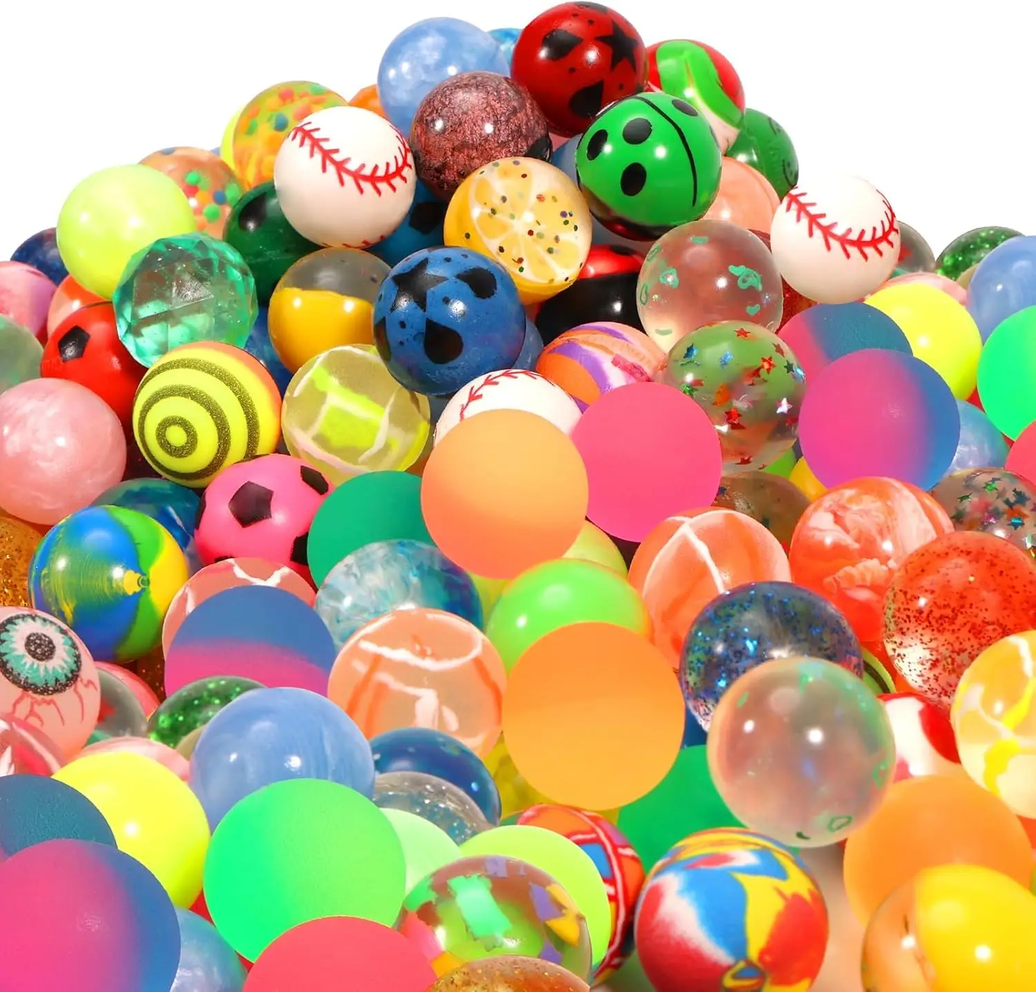 

264 Pieces 27mm Bouncy Balls Bulk, Mixed Color Party Favors for Kids, Prizes, Gifts